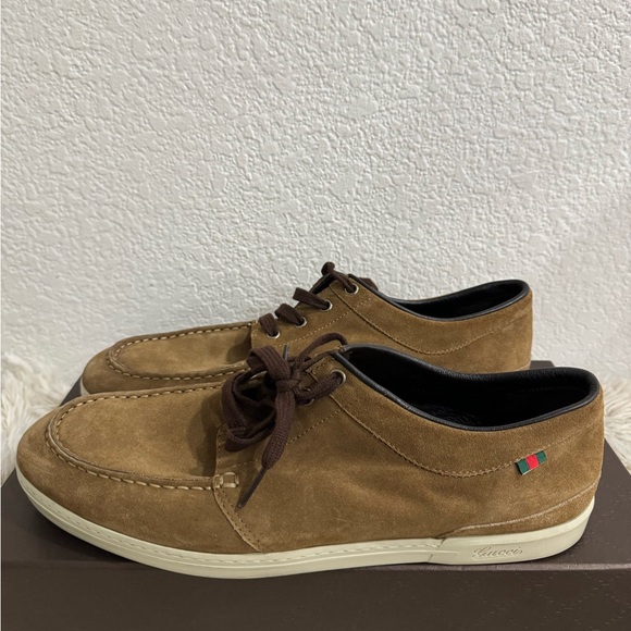GUCCI Brown Suede Mens Loafers Size 10 - Picture 10 of 15